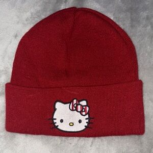 Hello Kitty Kids Red Knit Hat